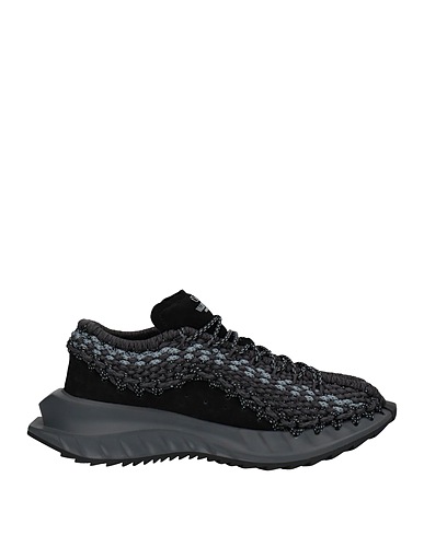 VALENTINO GARAVANI Sneakers Black Leather, Textile fibres