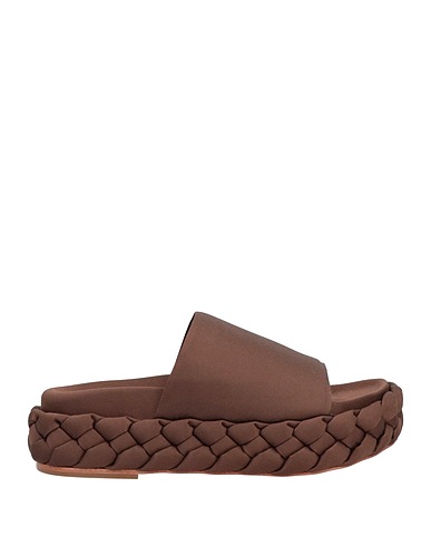PALOMA BARCELÓ Sandals Dark brown Textile fibers