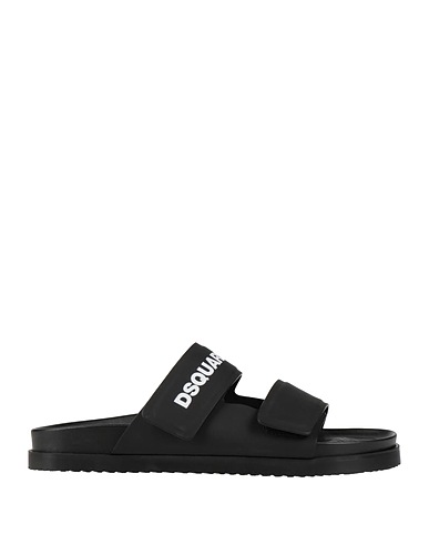 DSQUARED2 Sandales Noir Caoutchouc, Cuir de veau
