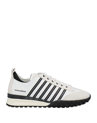 DSQUARED2 Sneakers White Calfskin, Textile fibers