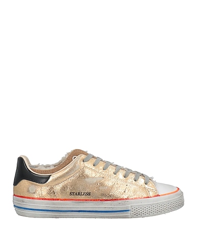 HIDNANDER Sneakers Gold Leder, Gewebefasern