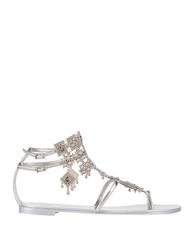 GIUSEPPE ZANOTTI Flip flops Silver Leather