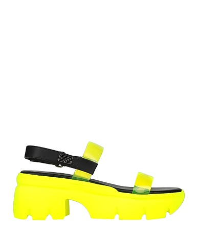 GIUSEPPE ZANOTTI Sandals Lime green Soft Leather, Plastic