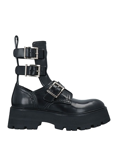 MCQUEEN ショートブーツ ブラック 革