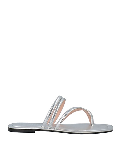 POLLINI Flip flops Silver 100% Polyurethane