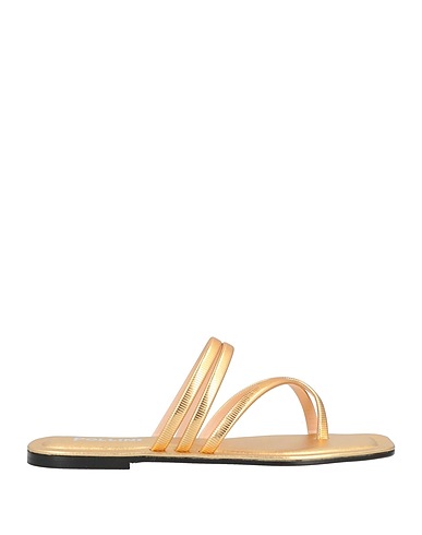 POLLINI Flip flops Gold 100% Polyurethane