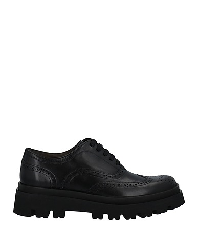 SERGIO ROSSI Laced shoes Black Leather