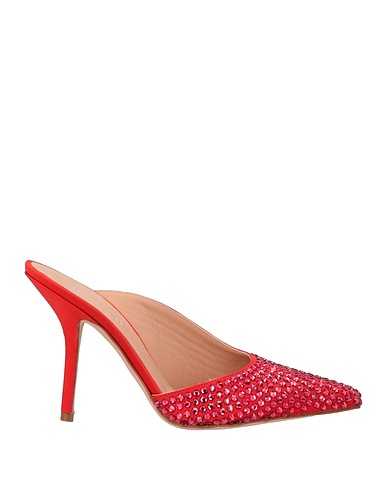 EDDY DANIELE Mules and clogs Red Textile fibers