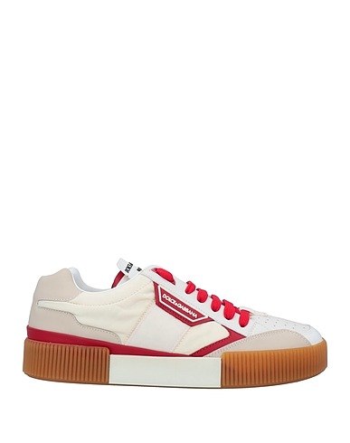 DOLCE&GABBANA Sneakers Ivory Soft Leather, Textile fibres