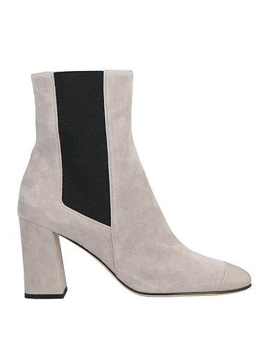 SERGIO ROSSI Ankle boot Grey Soft Leather, Textile fibers