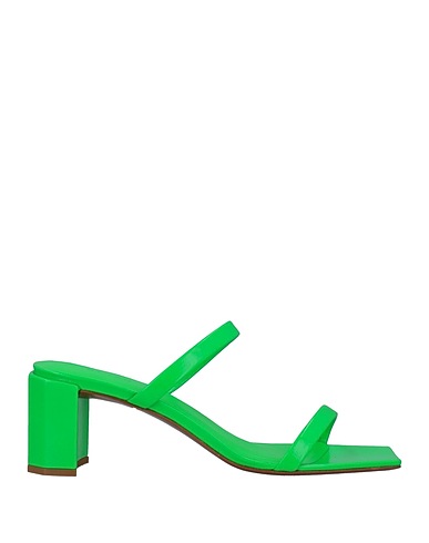 BY FAR Sandals Green Soft Leather