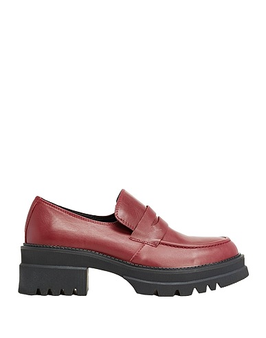 8 by YOOX Loafers LEATHER CHUNKY PENNY LOAFERS Burgundy 100% Calfskin