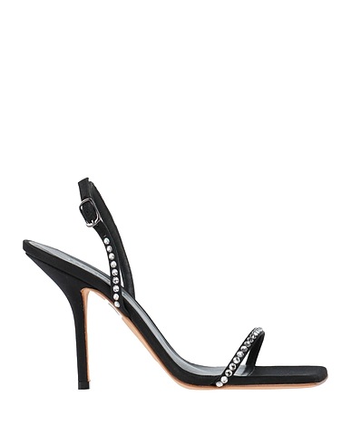 EDDY DANIELE Sandals Black Textile fibres, Swarovski® Crystal