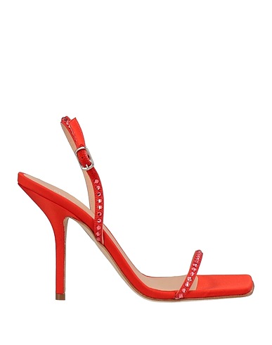 EDDY DANIELE Sandals Coral Textile fibers, Swarovski® Crystal