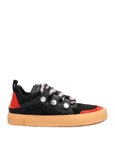 MARCELO BURLON Sneakers Black Leather, Textile fibers