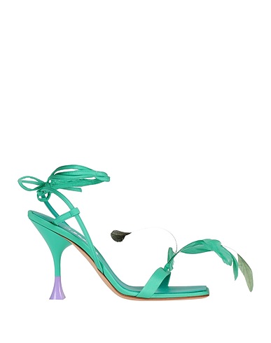 3JUIN Sandals Green Textile fibers