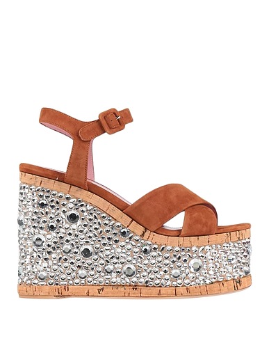 HAUS OF HONEY Sandals Camel Textile fibres