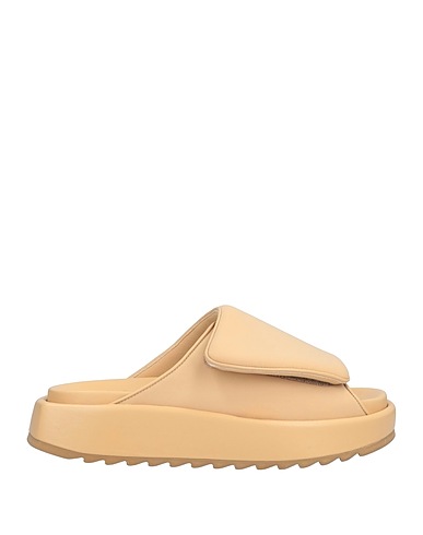 GIA BORGHINI Sandalen Beige Gewebefasern, Leder
