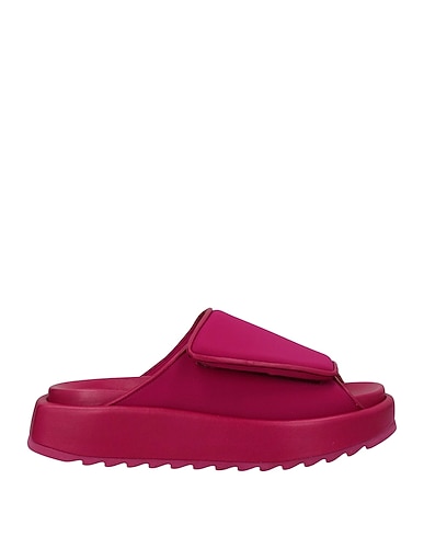 GIA BORGHINI Sandali Fucsia Fibre tessili, Pelle
