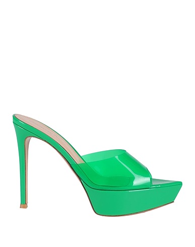 GIANVITO ROSSI Sandals Green Rubber, Soft Leather