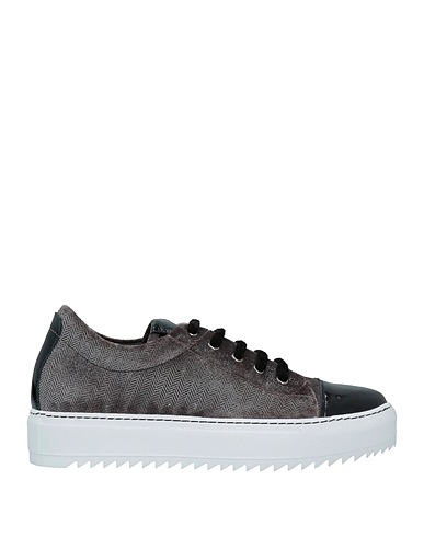 BRUGLIA Sneakers Black Soft Leather, Textile fibers