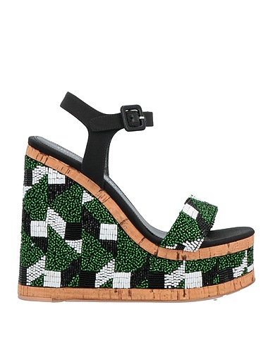 HAUS OF HONEY Sandals Green Textile fibers