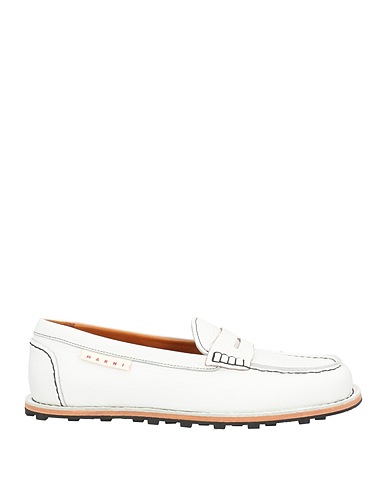 MARNI Loafers White Soft Leather