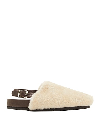 8 by YOOX Mules und Clogs TEDDY MULES Elfenbein Gewebefasern, Leder