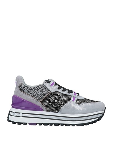 LIU •JO Sneakers Grey Leather, Textile fibers