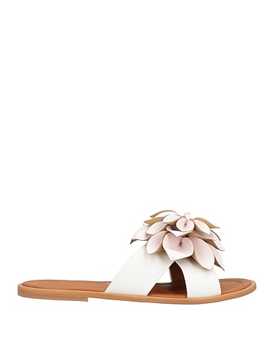 SEE BY CHLOÉ Sandals White Soft Leather, Textile fibers