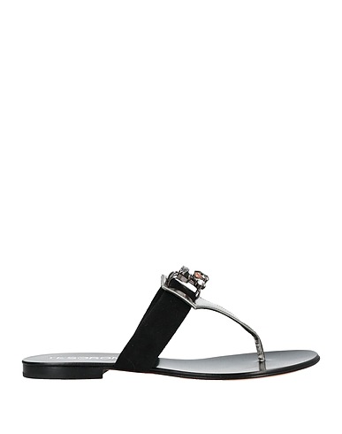 TESORONE® Flip flops Black Leather