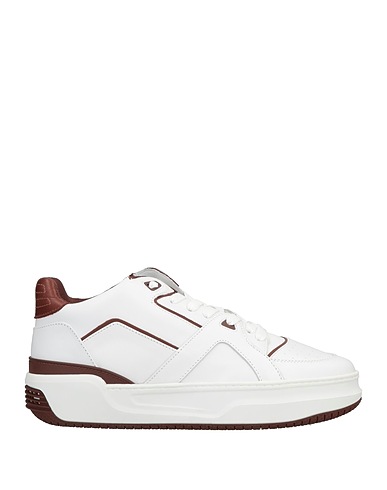 JUST DON Sneakers White Soft Leather, Textile fibers