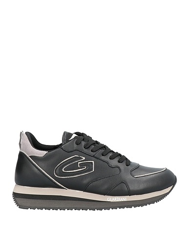 ALBERTO GUARDIANI Sneakers Black Soft Leather, Textile fibers
