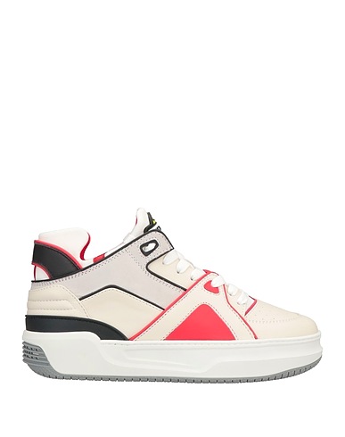 JUST DON Sneakers Ivory Soft Leather, Textile fibers