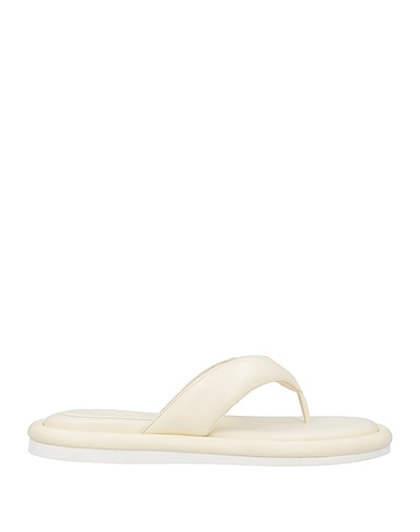 GIA BORGHINI Flip flops Ivory Soft Leather
