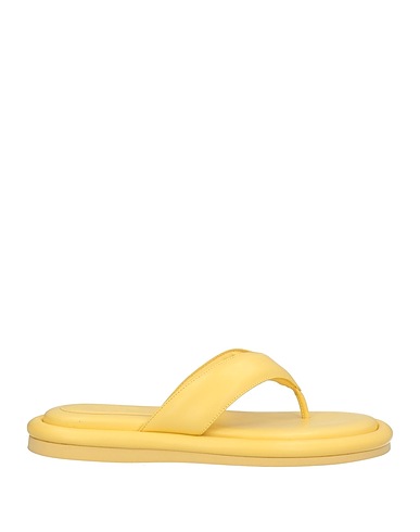 GIA BORGHINI Flip flops Pastel yellow Soft Leather
