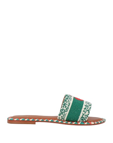 DE SIENA Sandals Emerald green Textile fibres