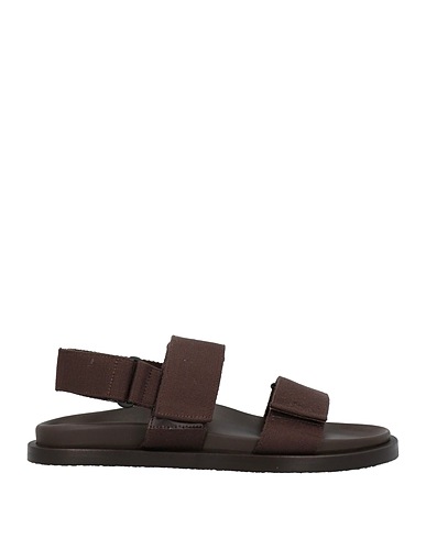 UMA WANG Sandals Chocolate brown Textile fibers, Calfskin