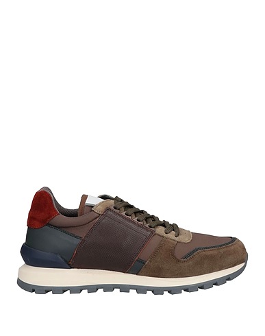 BALDININI Sneakers Khaki Leather, Textile fibres