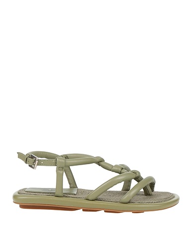 ASH Infradito Verde militare Pelle