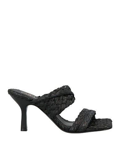 ASH Sandals Black Natural raffia