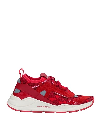 DOLCE&GABBANA Sneakers Rouge Fibres textiles, Cuir