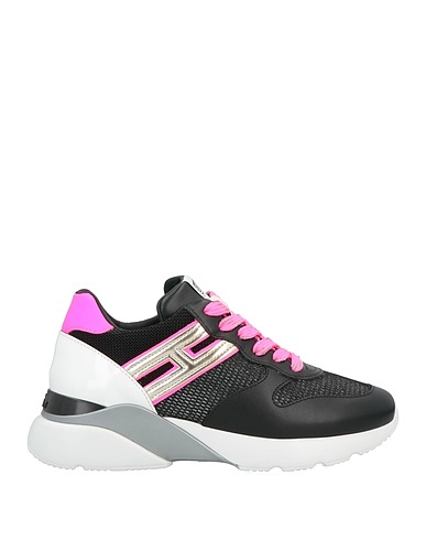 HOGAN Sneakers Μαύρο Δέρμα, Ίνες υφασμάτων