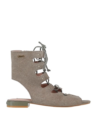 LIU •JO Sandals Military green Soft Leather