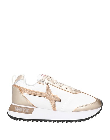 W6YZ Sneakers Platinum Textile fibers, Soft Leather