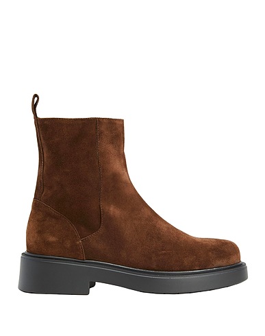 8 by YOOX Ankle boot LEATHER  ANKLE BOOT Dark brown 100% Soft Leather