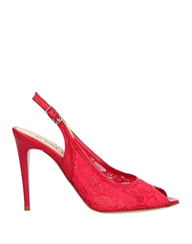 STELE Sandali Rosso Pelle, Fibre tessili
