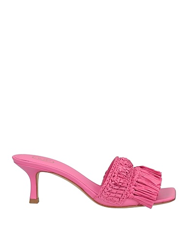 ASH Sandals Pink Natural raffia, Soft Leather