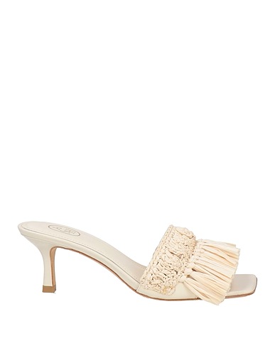 ASH Sandals Cream Natural raffia, Soft Leather