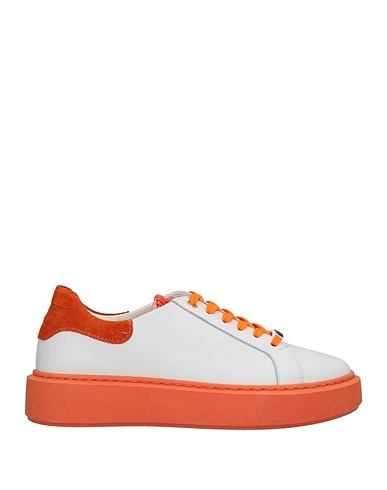 BALDININI Sneakers Ivory Leather, Textile fibres